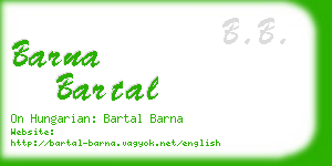 barna bartal business card